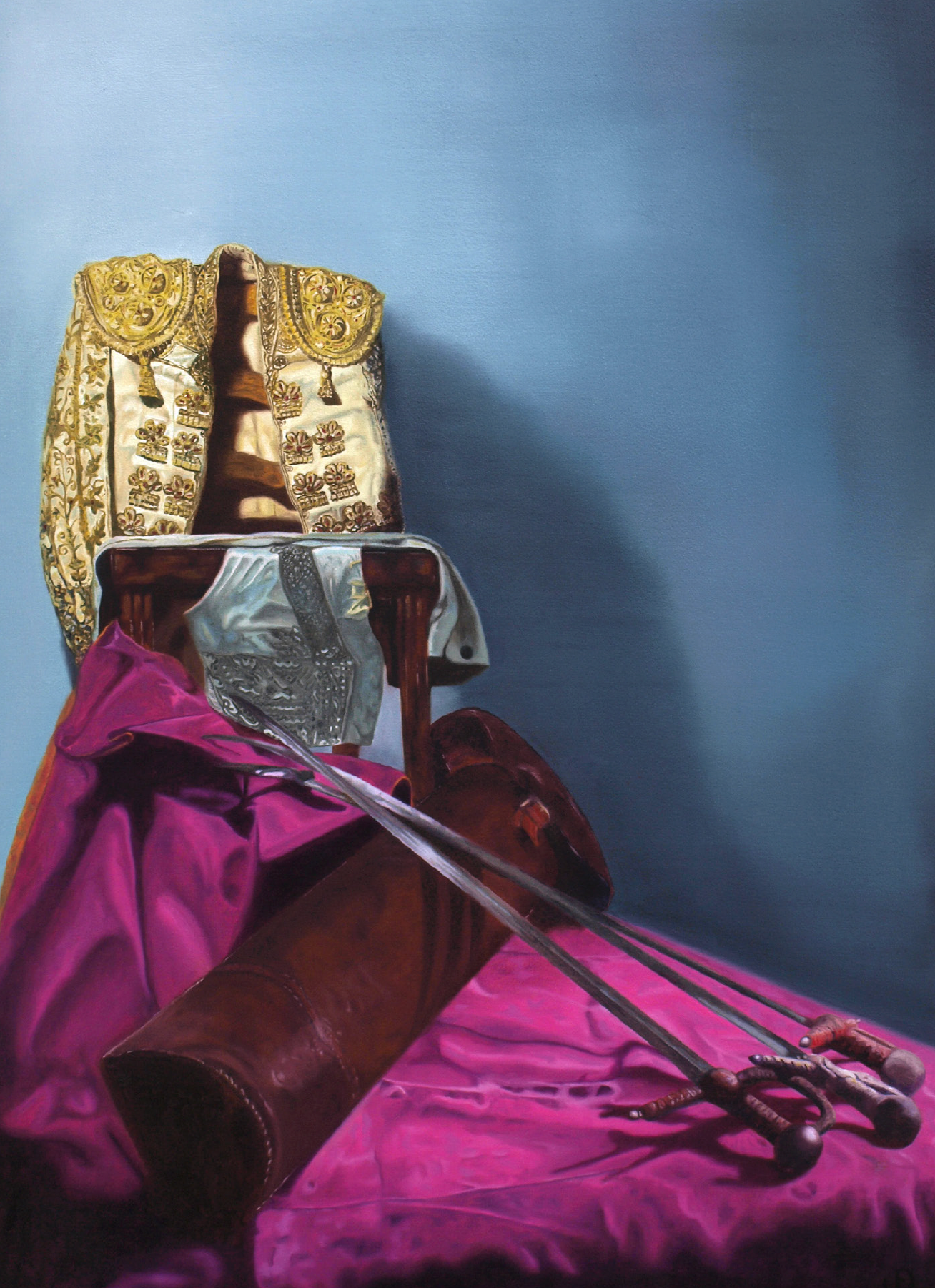 Pintura hiper realista de la equipación de un torero pintado por el artista Jesús Domingo